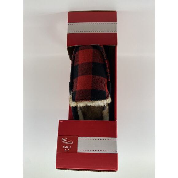 Club Room Men's Cushioned Red Plaid Slippers Size Small 6-7 NEW - Picture 3 of 3